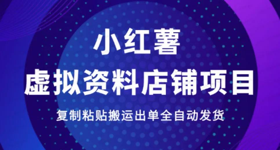 【水华社】【VIP栏目】小红书虚拟资料店铺项目，出单全自动发货，月入1W+